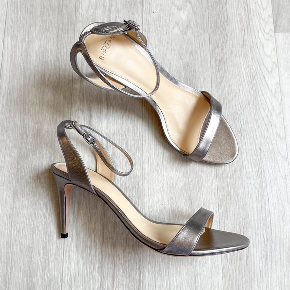 Alexandre Birman Graphite Metal Leather Sandals Size 40.5 US 9 9.5 NEW - Picture 2 of 15